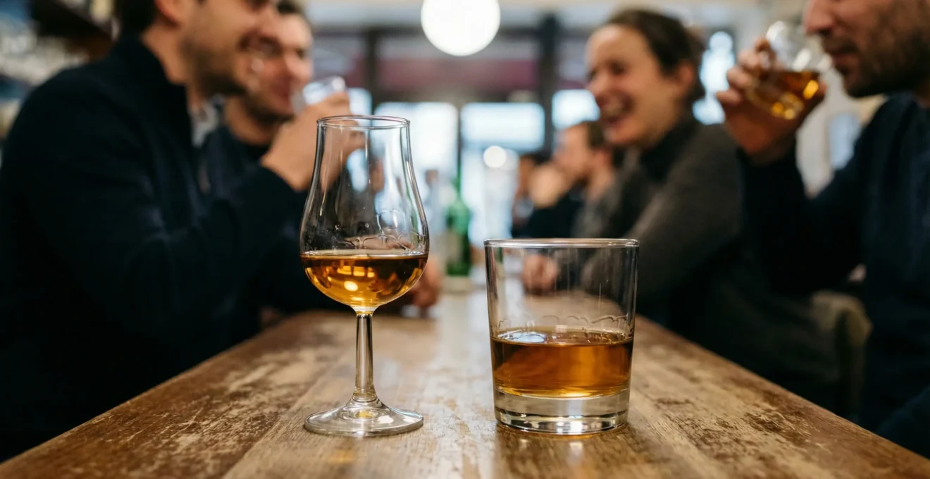 Comparaison verre tulipe et tumbler pour dégustation Calvados